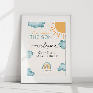 Poster Voici Le Baby shower Son Sunshine Welcome