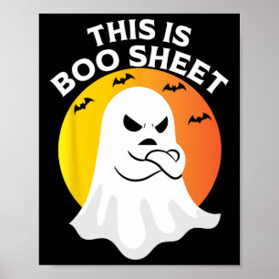 Poster Voici Le Costume D'Halloween Ghost Retro En Feuill