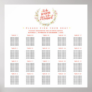Poster Voici le plan de 20 tables mariage de saison