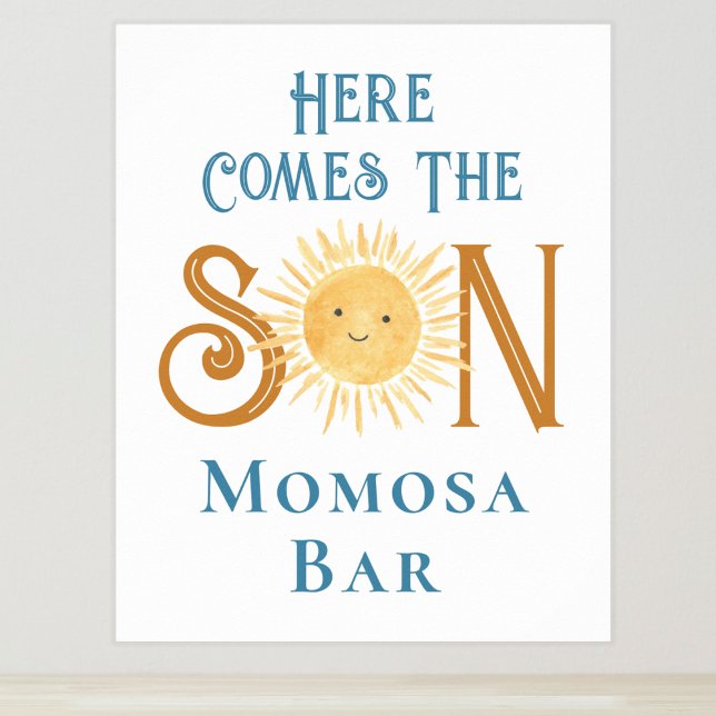 Poster Voici Le Signal De Baby shower Son Momosa Bar (Créateur téléchargé)