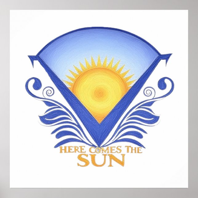 Poster Voici le Soleil - Vibrant Graphisme Sunrise (Devant)