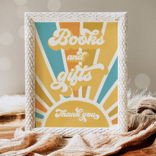 Poster Voici Le Son Sun Baby shower Livres Et Cadeaux