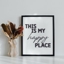 Voici Mon Happy Place Wall Art Pour Living Room