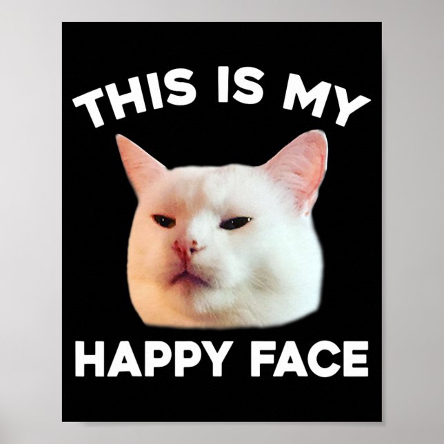 Poster Voici Mon Joyeux Visage Smudge Le Mème Chat Sarcas (Devant)