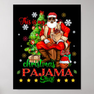 Poster Voici mon pyjama de Noël Noir Africain-Américain