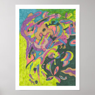Poster Voici, Original Abstrait 12x16