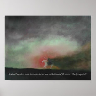 Poster Voici un Cheval pâle avec devis d'écriture Imprime