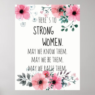 Poster Voici une citation de femmes fortes Aquarelle Flor
