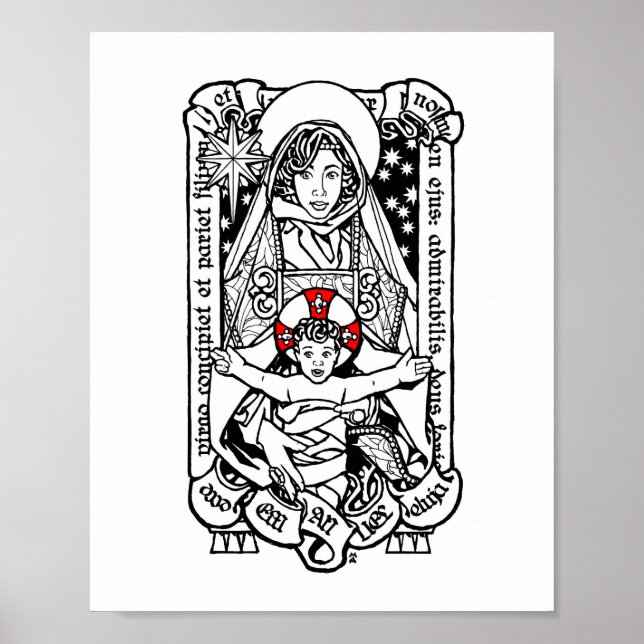 Poster Voici, une Vierge Conceve - Madonna et Chil (Devant)