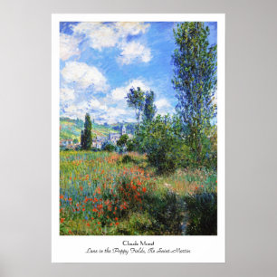 Poster Voie dans les champs de pavot Saint-Martin Claude 