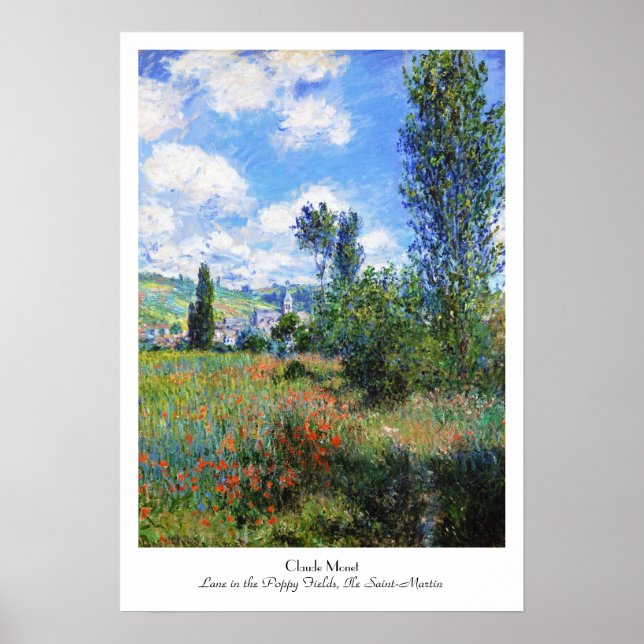 Poster Voie dans les champs de pavot Saint-Martin Claude  (Devant)