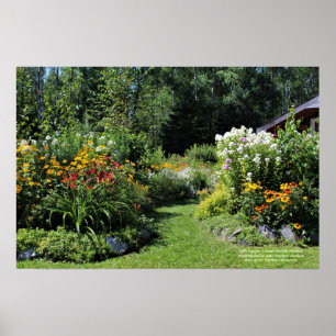 Poster Voie de jardin de cottage de pays