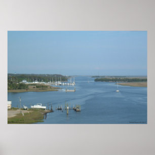 Poster Voie d'eau Intracoastal à l'île de chêne, OR -