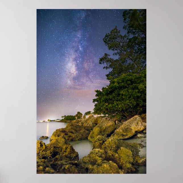 Poster Voie Lactée au-dessus de l'île de Sanibel (Devant)