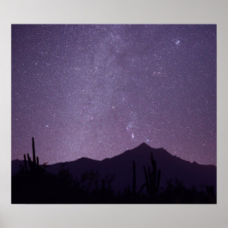 Poster Voie Lactée sur l'Arizona avec Gemini, Taurus et O
