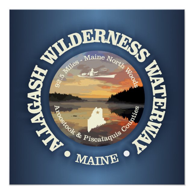 Poster Voie navigable Allagash Wilderness (Devant)