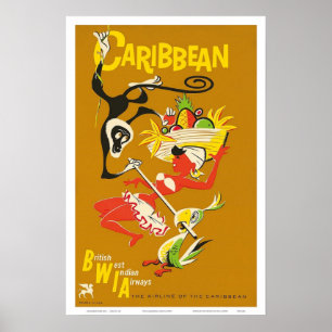 Poster Voies aériennes britanniques des Antilles