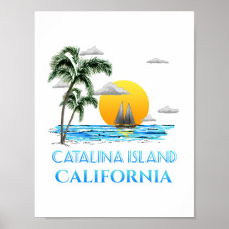 Poster Voile Catalina Island California Sailboat