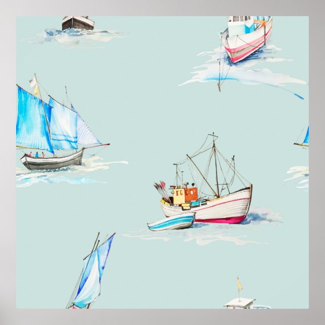 Poster voile d'aquarelle dessinée à la main illustration  (Devant)