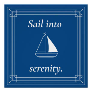 Poster Voile de sérénité voilier nautique
