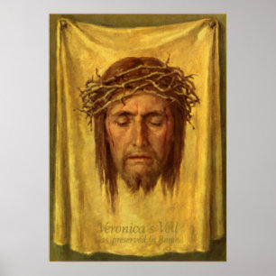 Poster Voile de Veronica Jésus Christ visage, Saint visag