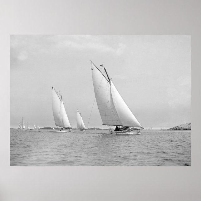 Poster Voile Près De Marblehead, 1901 (Devant)