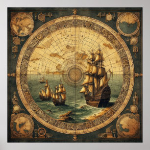 Poster Voilier espagnol antique 2
