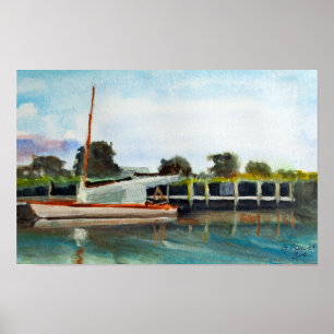 Poster Voilier sur les Norfolk Broads