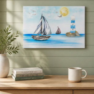 Poster Voiliers dans un océan bleu