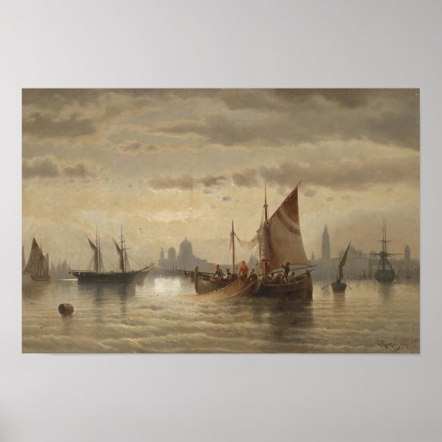 Poster Voiliers devant Venise (Devant)