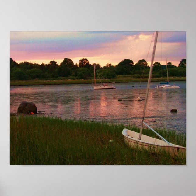 Poster voiliers marée basse roche nook kingston (Devant)