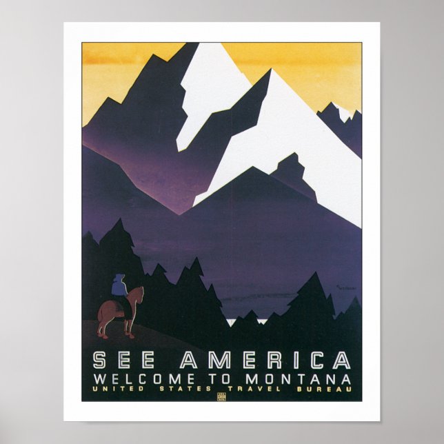 Poster Voir Amérique - Bienvenue au Montana (Devant)