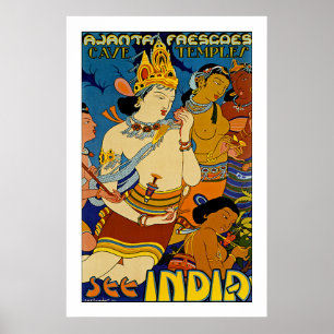 Poster Voir Inde - Ajanta Frescoes