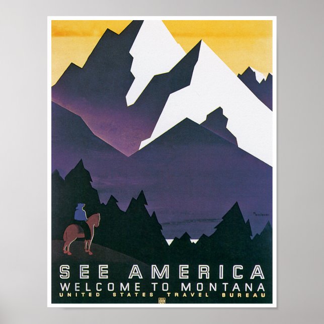 Poster Voir l'Amérique ~ Bienvenue au Montana (Devant)