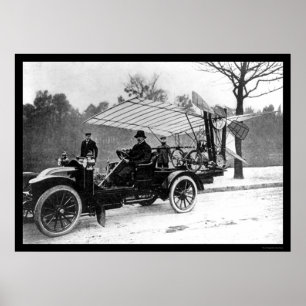 Poster Voiture 1909 d'avion de Santos Dumont