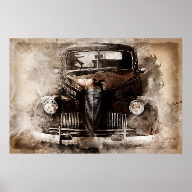 Poster Voiture antique (Devant)