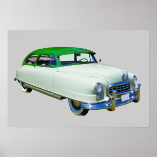 Poster Voiture antique Nash Ambassador 1950