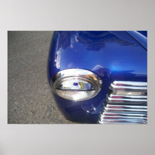 Poster Voiture classique bleue