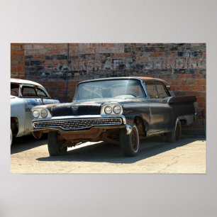 Poster Voiture Classique Deux Portes Rustique 1959