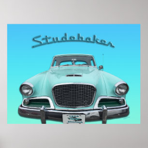 Poster Voiture classique Vintage Studebaker Silver Hawk 1