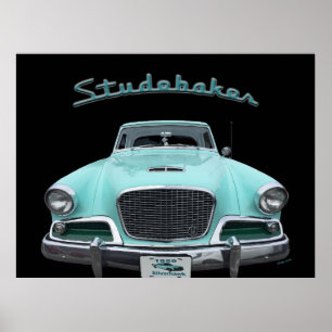 Poster Voiture classique Vintage Studebaker Silver Hawk 1