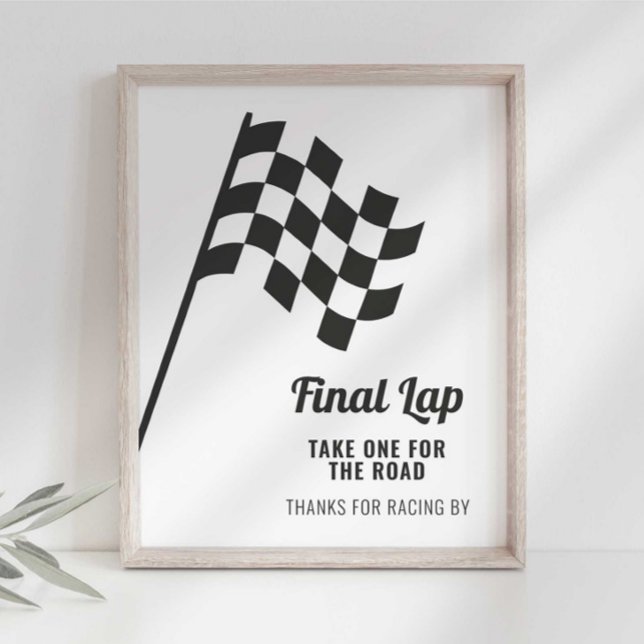 Poster Voiture Course Anniversaire Fête Faveurs Signer (Créateur téléchargé)