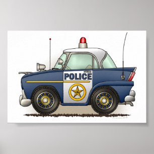Poster Voiture de cannette de fil de Crusier de police de