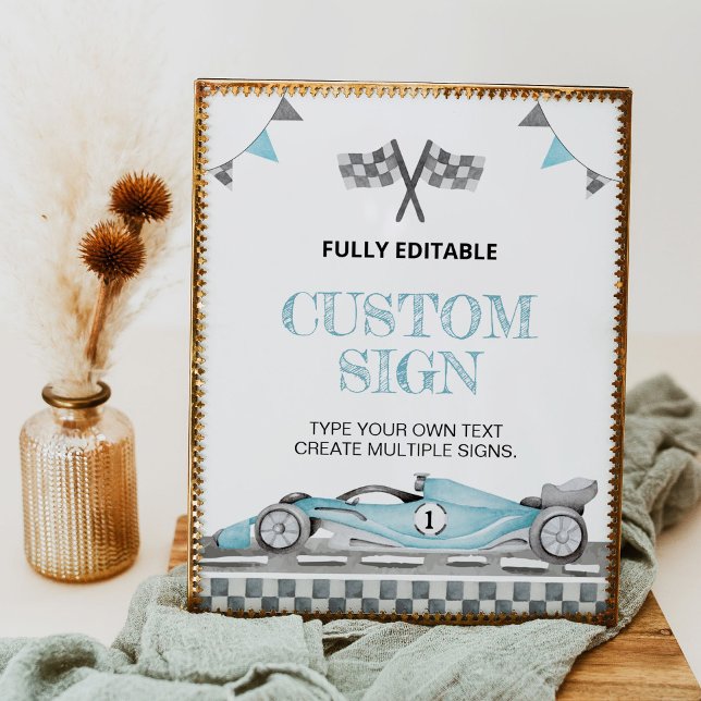 Poster Voiture de course Anniversaire de fête Panneau de  (Créateur téléchargé)