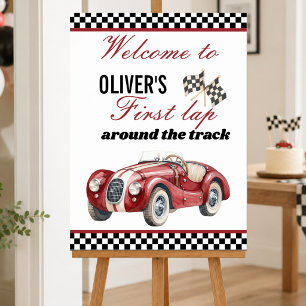 Poster Voiture de course personnalisée pour le 1er annive