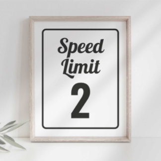 Poster Voiture de course Signal Limite de vitesse