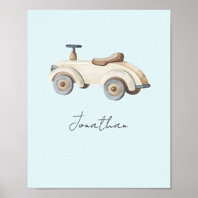 Poster Voiture de jouets Vintage personnalisable (Devant)