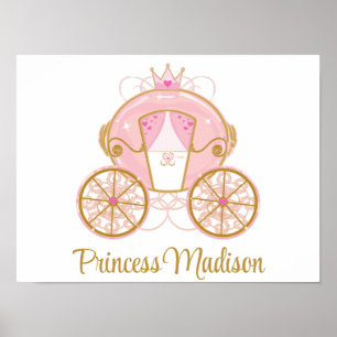 Poster Voiture de la Princesse Royale Rose & Or décoratio