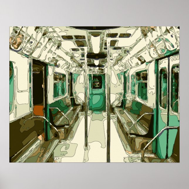 Poster Voiture de métro dans le métal (Devant)