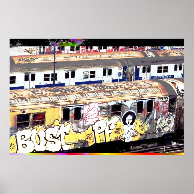 Poster Voiture de métro marquée (Devant)